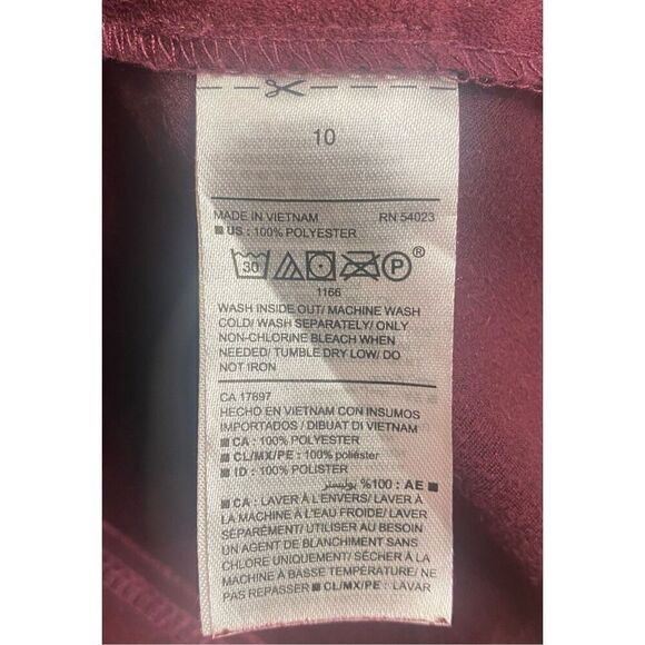 Old Navy Faux Suede Skirt Size 10 Plum Purple Wine Front Snap - Picture 6 of 7